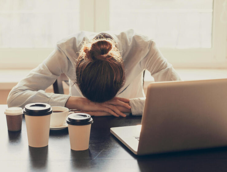Tired woman in the office